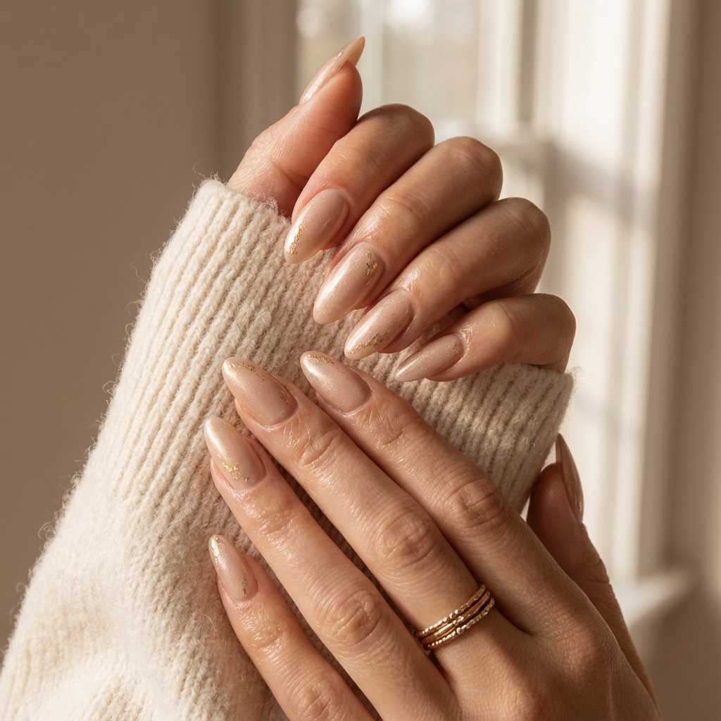 Elegant nude beige nails